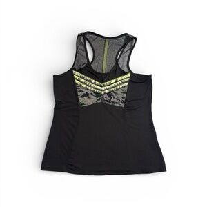 Lucky in Love Black and Neon Green Mesh Tank